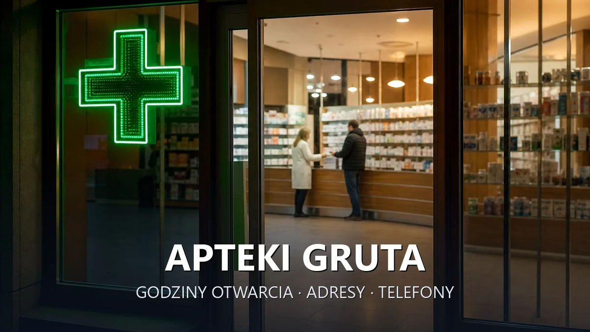 Apteki Gruta, powiat grudziądzki - adresy, telefony, godziny otwarcia