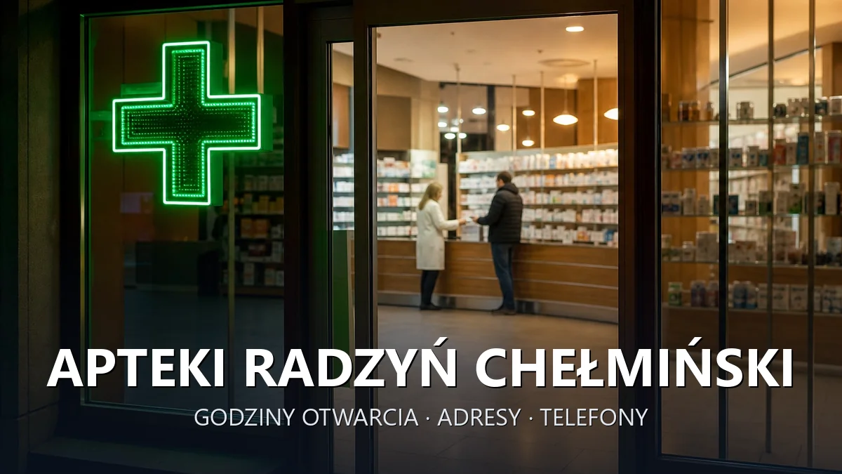 Apteki Radzyń Chełmiński, powiat grudziądzki - adresy, telefony, godziny otwarcia
