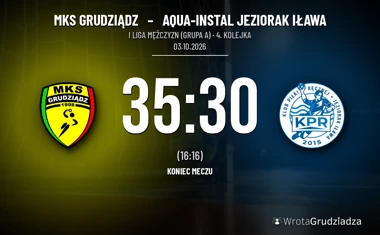 [PIŁKA RĘCZNA] MKS Grudziądz – Aqua-Instal Jeziorak Iława 35:30. Czwarta wygrana w I Lidze Mężczyzn (Grupa A)