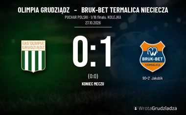 [PIŁKA NOŻNA] Puchar Polski: Olimpia Grudziądz – Bruk-Bet Termalica Nieciecza 0:1 po golu w 90. minucie