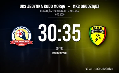 [PIŁKA RĘCZNA] UKS Jedynka KODO Morąg – MKS Grudziądz 30:35. Piąta wygrana grudziądzan w I Lidze Mężczyzn (Grupa A)