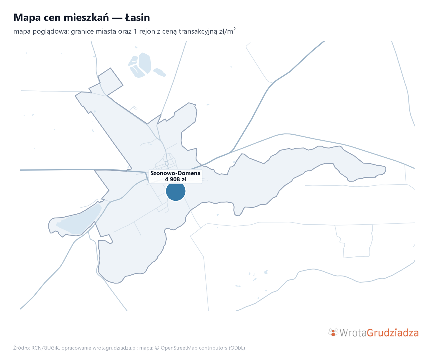 Mapa cen mieszkań - Łasin