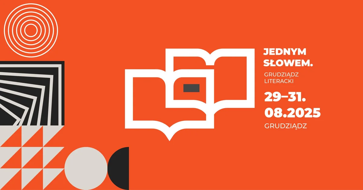 Grafika promocyjna wydarzenia Festiwal literacki w Grudziądzu z wydarzeniami kulturalnymi i warsztatami