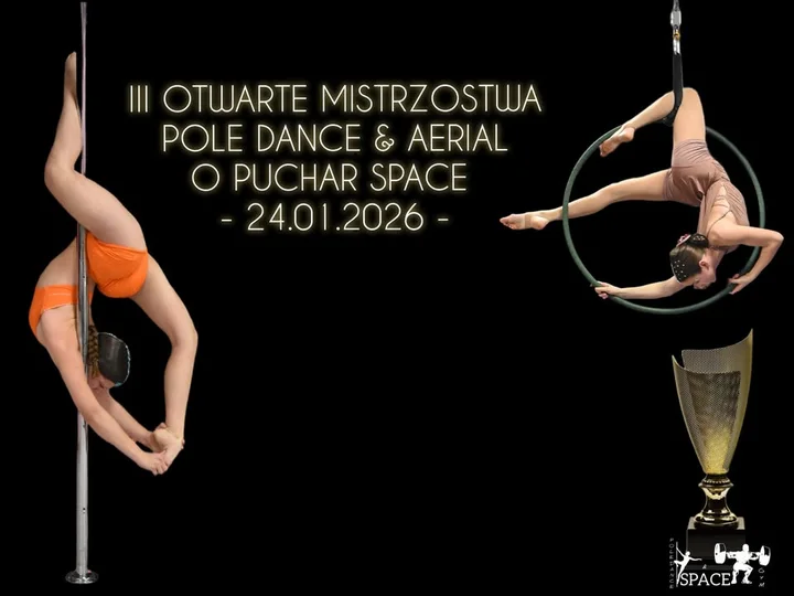 Grafika promocyjna wydarzenia III Otwarte Mistrzostwa Pole Dance & Aerial o Puchar SPACE — odwołane