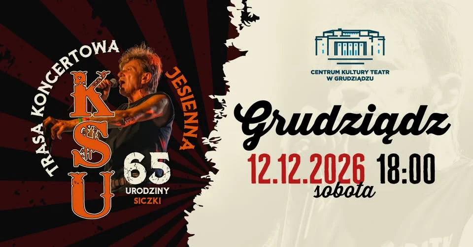 Grafika promocyjna wydarzenia KSU – koncert w Grudziądzu