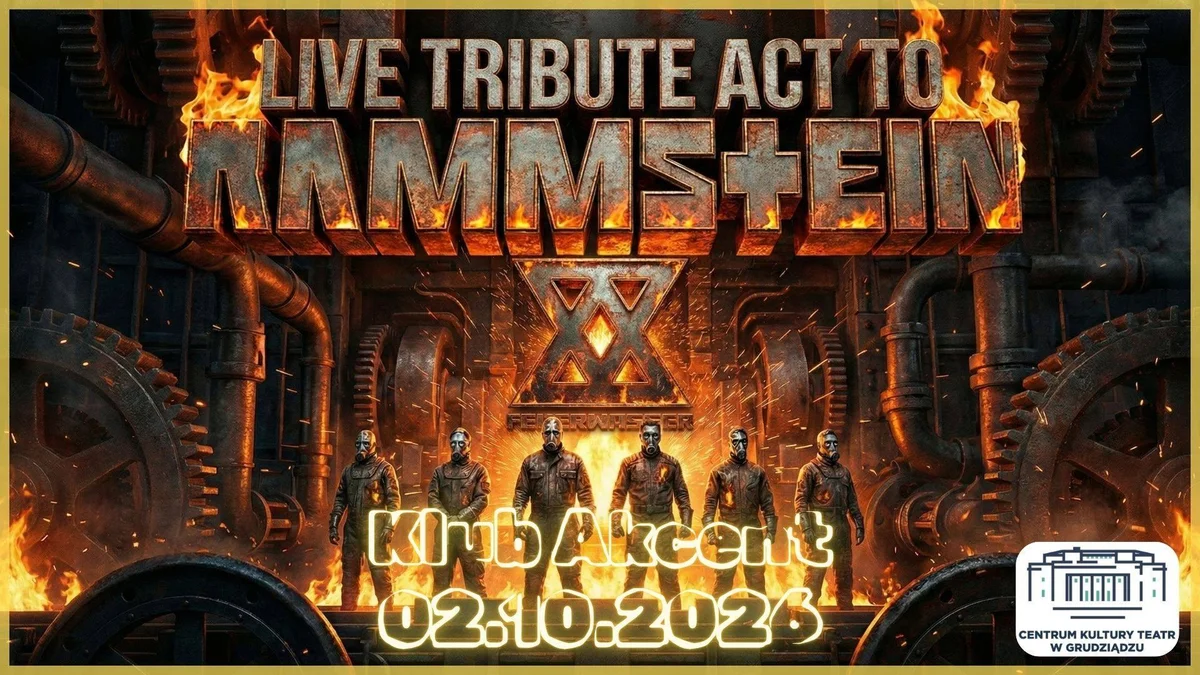 Grafika promocyjna wydarzenia Live Tribute Act To Rammstein by Feuerwasser w Grudziądzu
