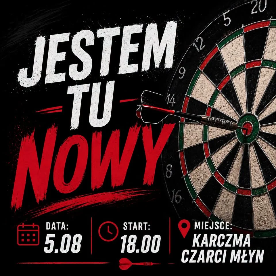 Grafika promocyjna wydarzenia Otwarty Trening ze Stowarzyszeniem Steel Dart Grudziądz – trening dla początkujących