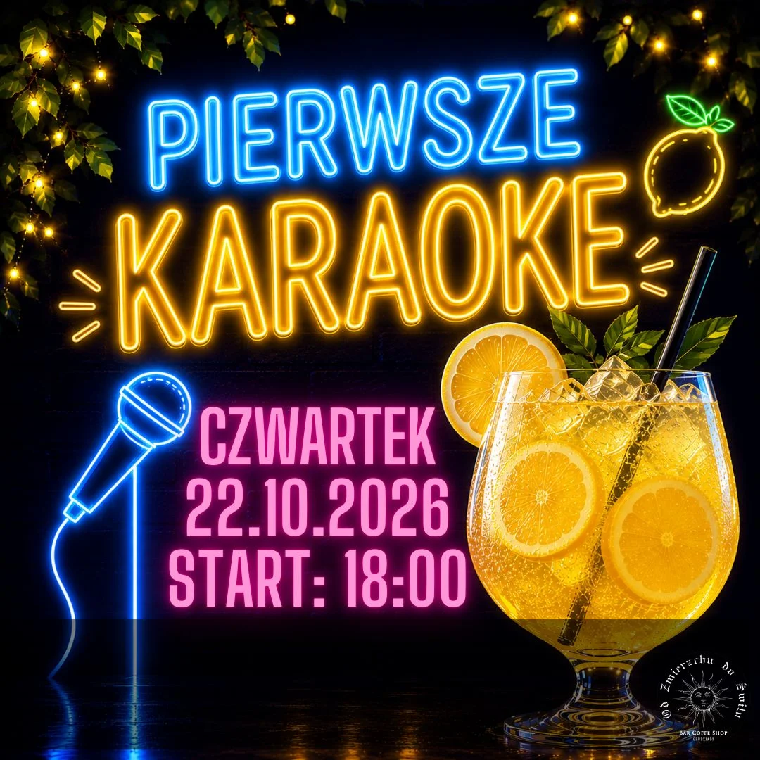 Grafika promocyjna wydarzenia Pierwsze Zmiechowe Karaoke w Grudziądzu