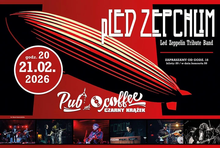 Grafika promocyjna wydarzenia Pled Zepchlim — Led Zeppelin Tribute Band w Pubie Czarny Krążek (Grudziądz)