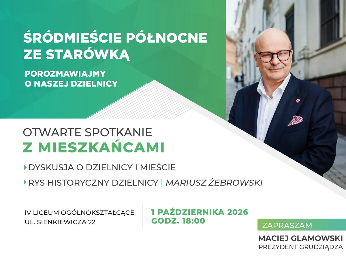 Grafika promocyjna wydarzenia Porozmawiajmy o dzielnicy Śródmieście Północne ze Starówką