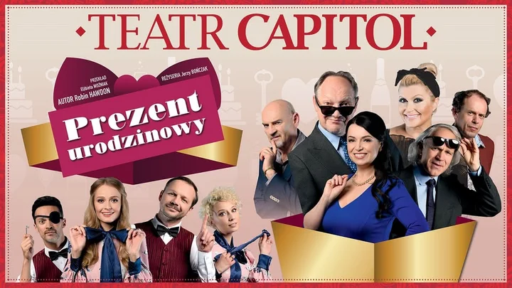 Grafika promocyjna wydarzenia PREZENT URODZINOWY — komedia pomyłek w Grudziądzu (22 listopada 2025)