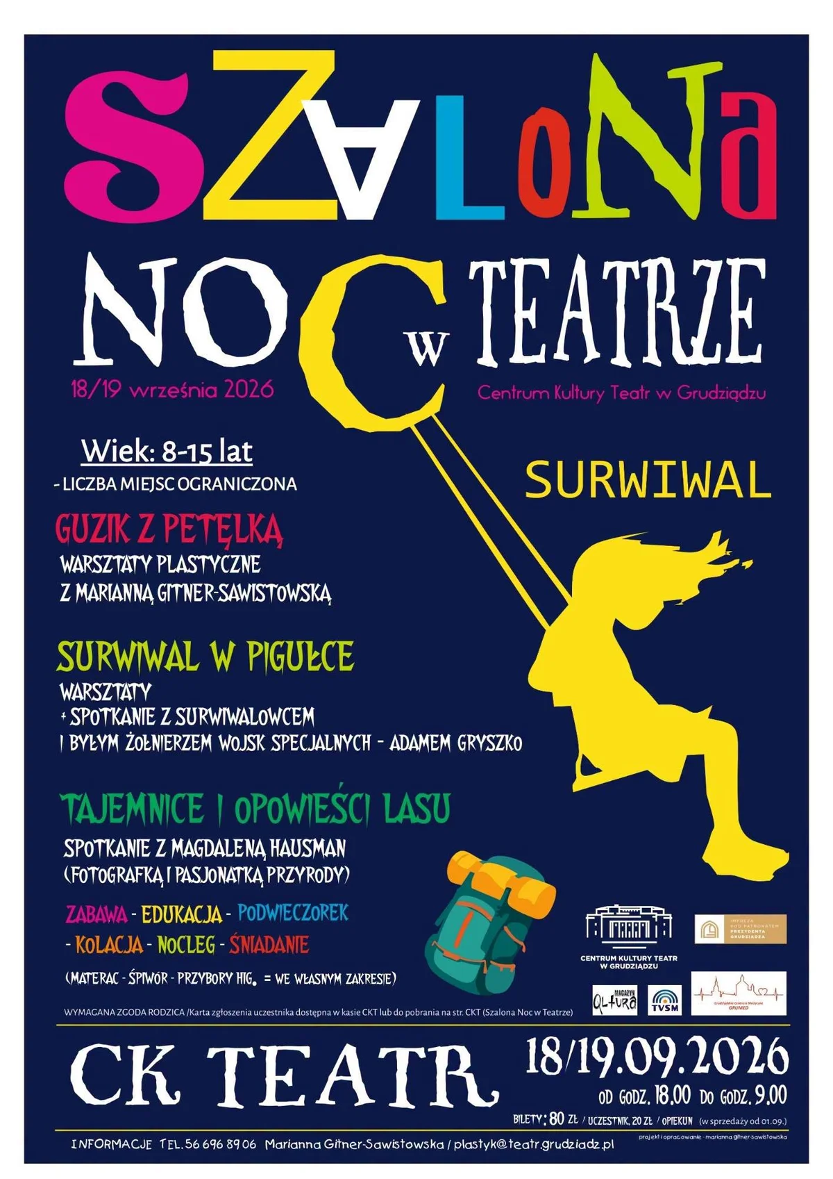 Grafika promocyjna wydarzenia Szalona Noc w Teatrze – SURWIWAL