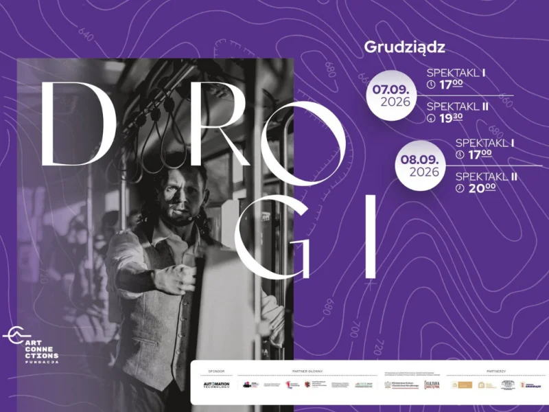Grafika promocyjna wydarzenia Teatr w autobusie „Drogi”