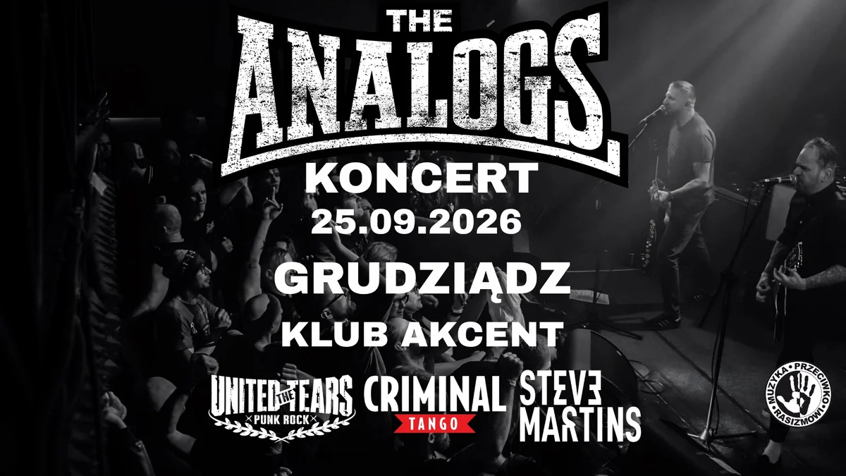 Grafika promocyjna wydarzenia The Analogs w Grudziądzu – koncert