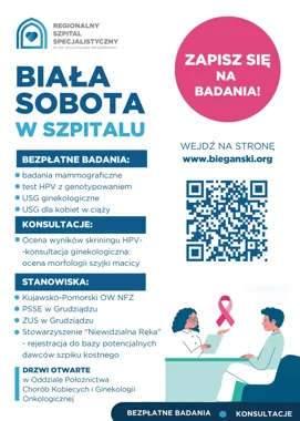 Grafika promocyjna wydarzenia Biała Sobota w Szpitalu