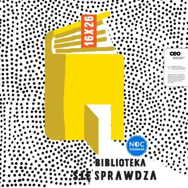 Grafika promocyjna wydarzenia Noc Bibliotek i akcja charytatywna