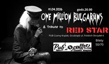 Grafika promocyjna wydarzenia ONE MIllion Bulgarians — koncert w Pub Czarny Krążek (Grudziądz)