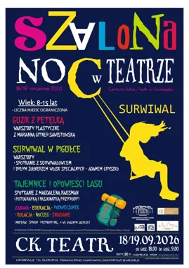 Grafika promocyjna wydarzenia Szalona Noc w Teatrze – SURWIWAL