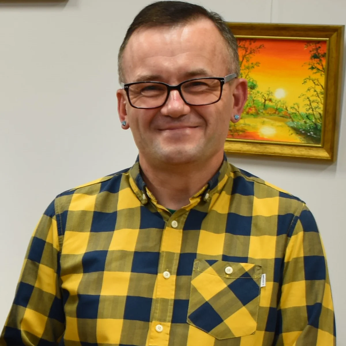 Grafika promocyjna wydarzenia Uroczyste otwarcie wystawy prac Michała Hawełko
