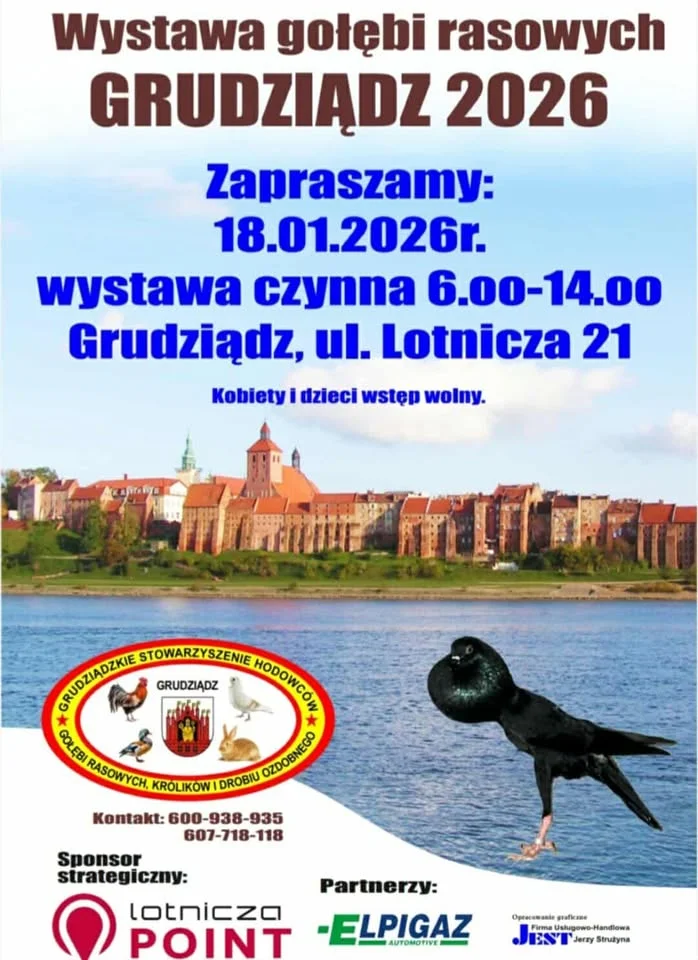 Grafika promocyjna wydarzenia Wystawa Gołębi Grudziądz 2026 — pokazy, giełda i nagrody