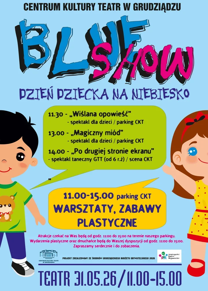 Niebieskie święto dla dzieci. W Grudziądzu czeka teatr i warsztaty