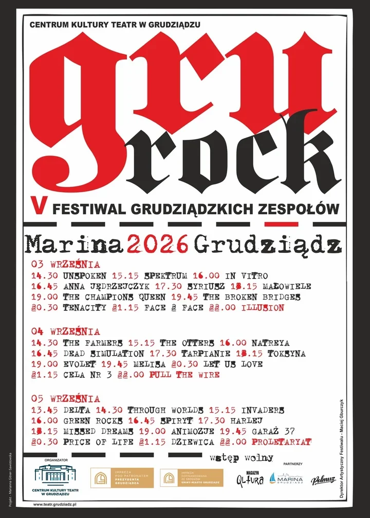Trzy dni grudziądzkiego rocka na marinie. Zagrają dziesiątki zespołów