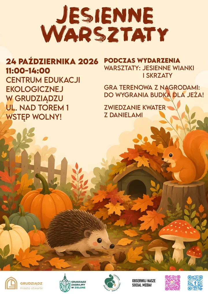 Jesienne warsztaty w Grudziądzu. Będą skrzaty, wianki i nagroda dla jeży