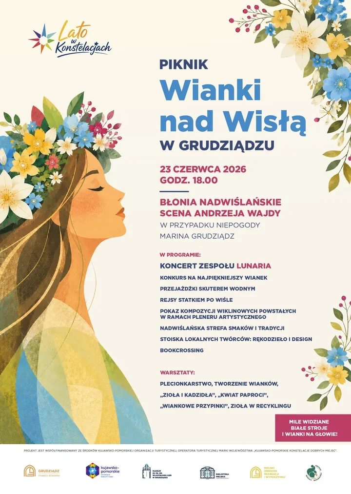 Noc kupały wraca nad Wisłę – w Grudziądzu będzie piknik z wiankami i muzyką