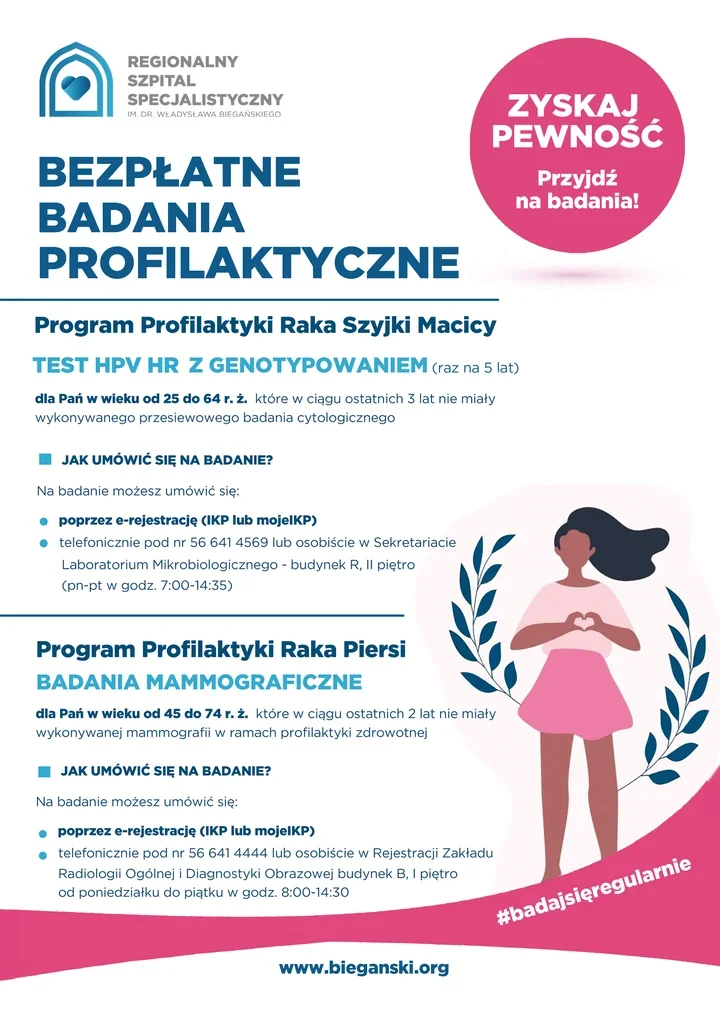 Dwa bezpłatne badania dla kobiet w Grudziądzu. Sprawdź, kto może się zgłosić
