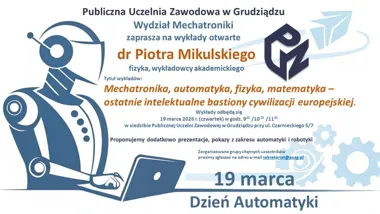 Dzień Automatyki – wykłady dr. Piotra Mikulskiego na Wydziale Mechatroniki
