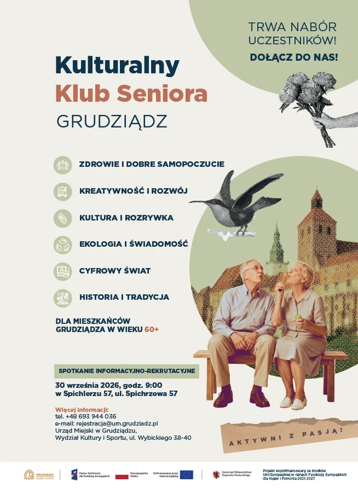 Nabór do Kulturalnego Klubu Seniora w Grudziądzu już się rozpoczyna