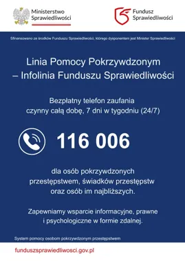 Bezpłatna pomoc po przestępstwie - działa przez całą dobę