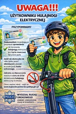 13 lat granicą - nowe przepisy wyłączają młodszych użytkowników hulajnóg